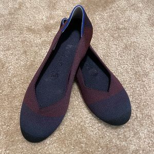 Rothys blackberry captoe flats